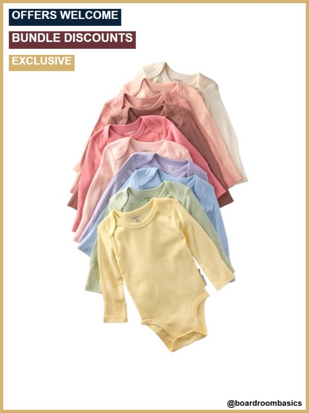 Organic Cotton Long Sleeve Bodysuits 10-Pack Baby